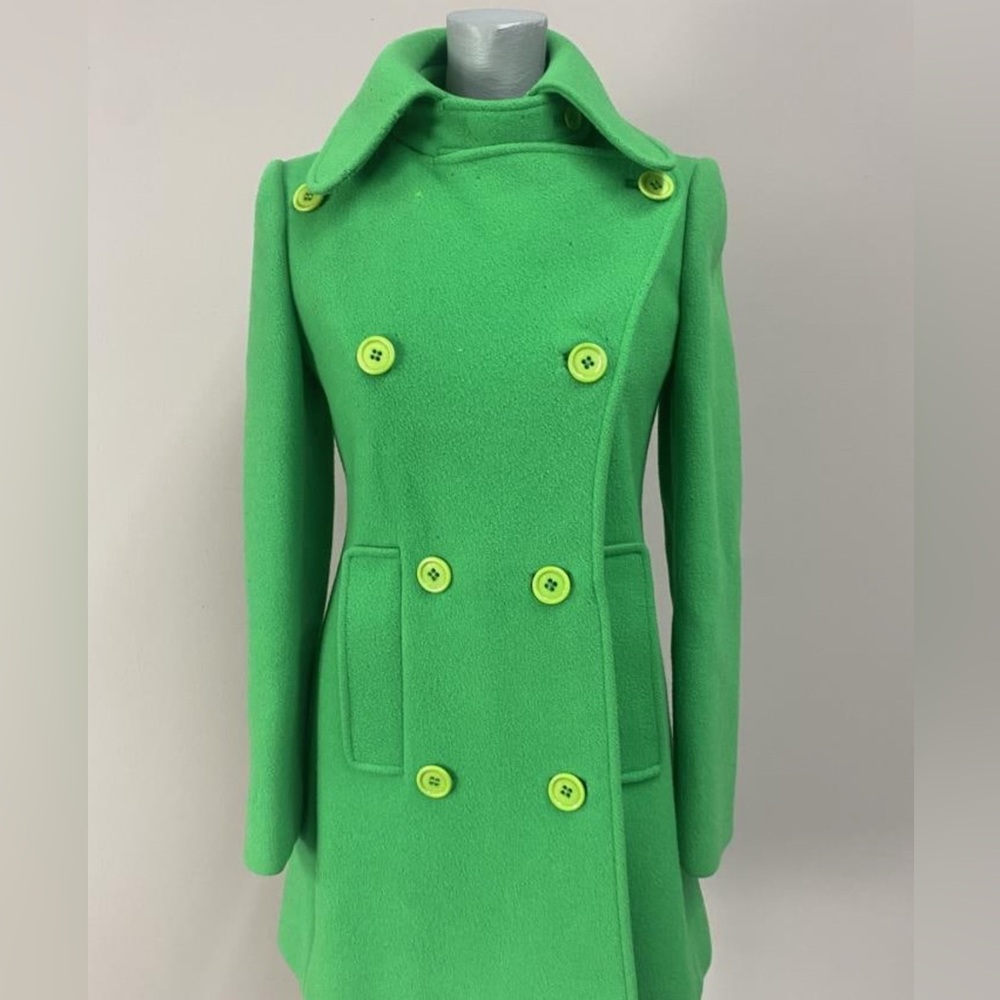 Vintage 1960s Calvin Klein pea green coat